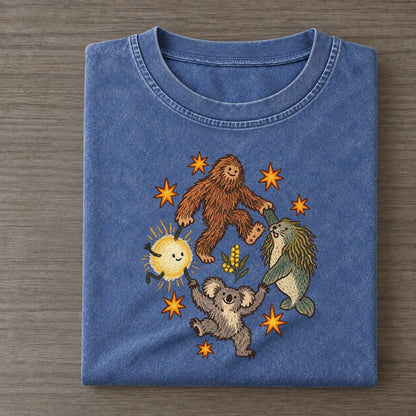 Outback Stomp Cryptid Hoedown Vintage T-shirt – Washed Blue
