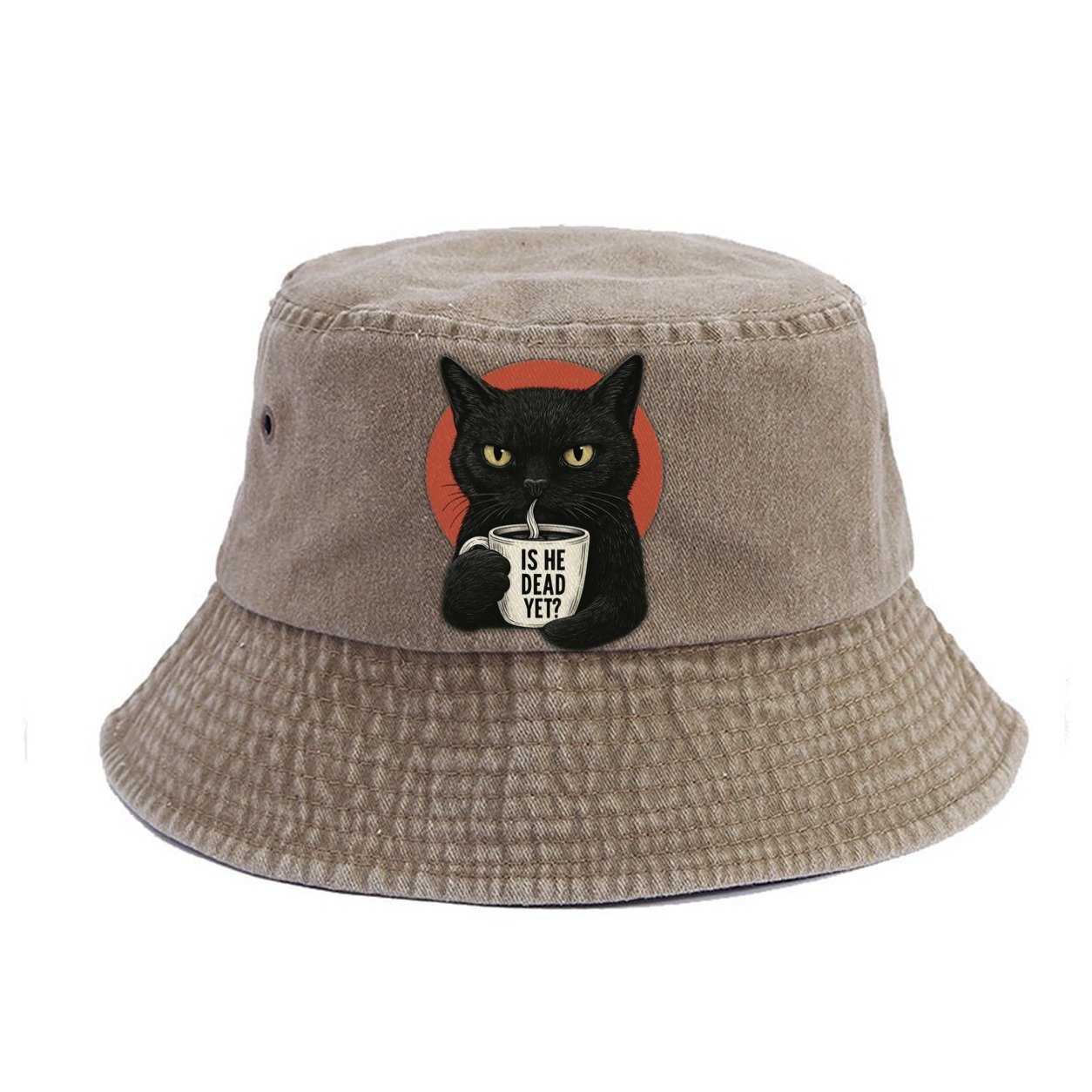 Is He Dead Yet Cat Vintage Bucket Hat – Warm Sand