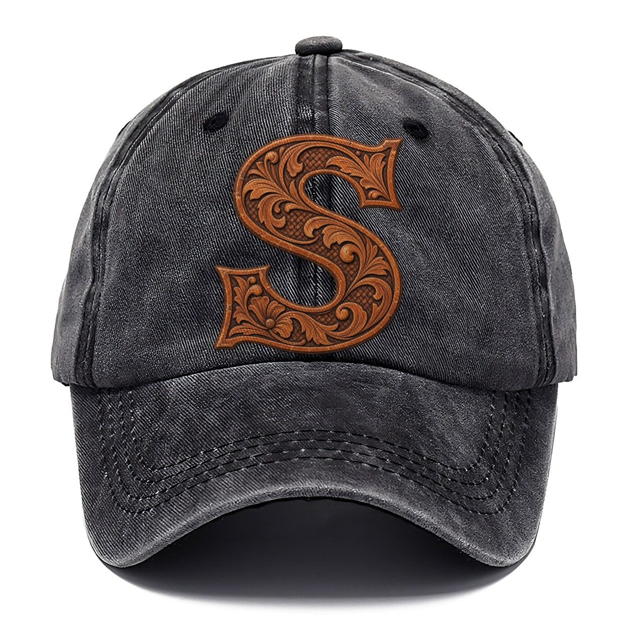 Tooled Leather S Monogram Classic Cap – Graphite