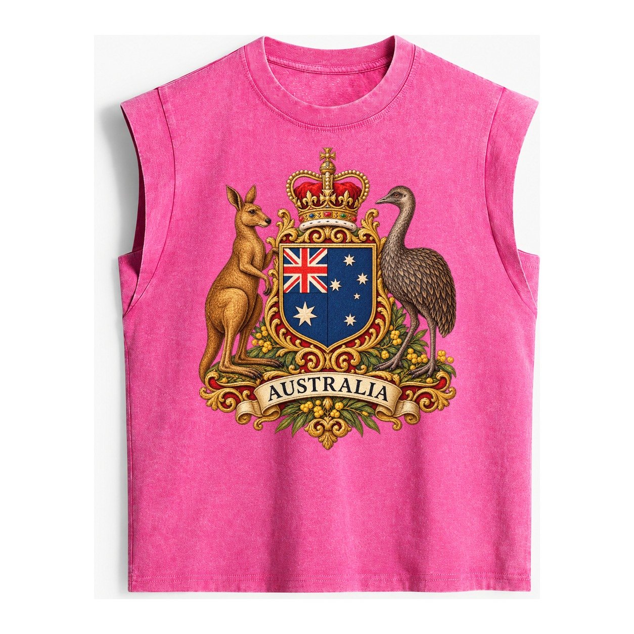 Heritage Coat Badge Vintage Washed Tank – Pink