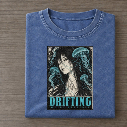 Drifting Quiet Hysteria Vintage T-shirt – Washed Blue