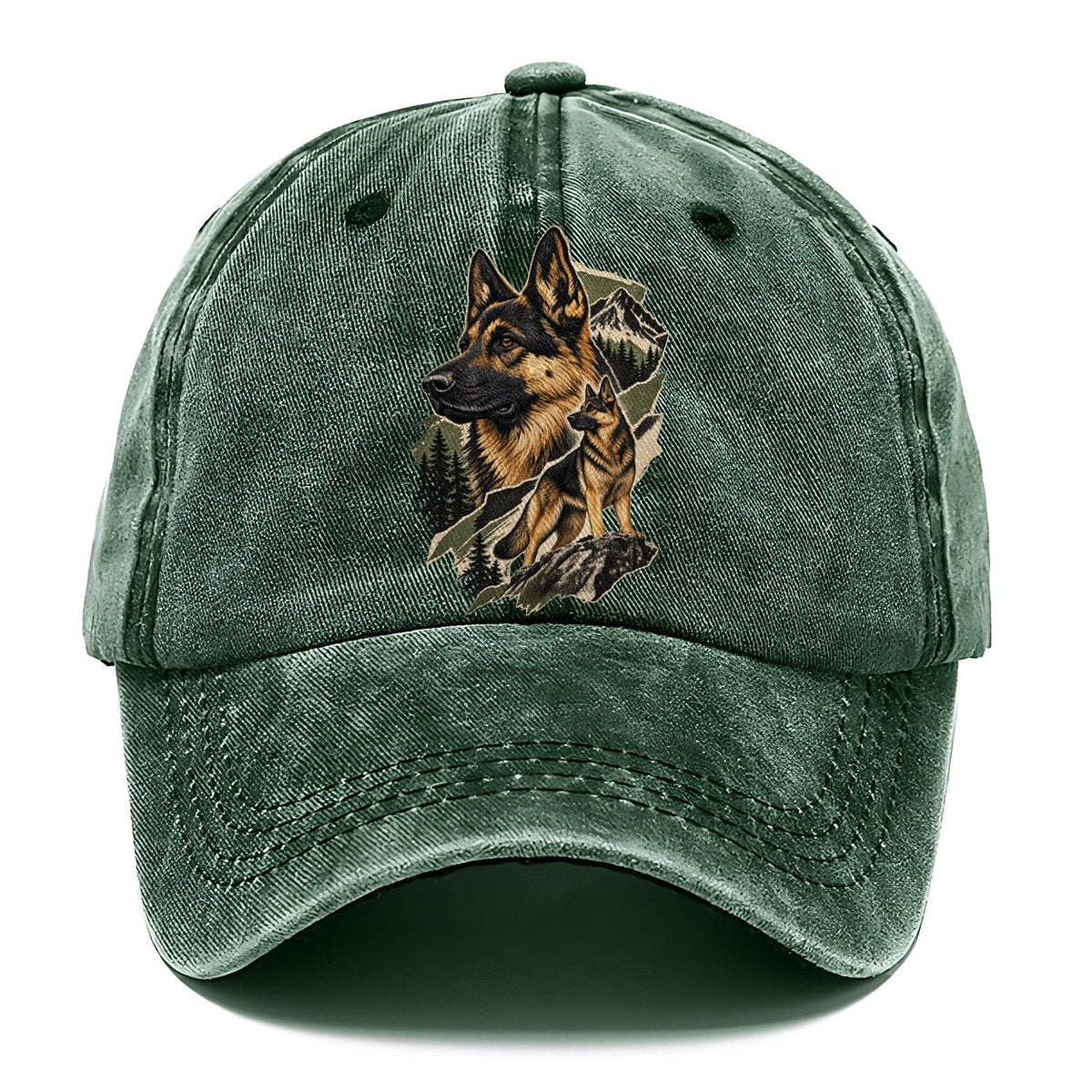 German Shepherd Mountain Portrait Classic Cap – Forest Mist