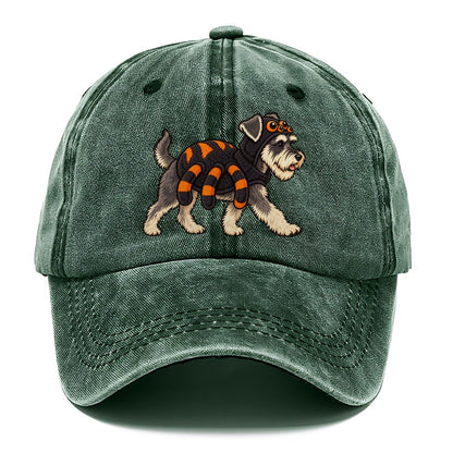 One Miniature Schnauzer In Halloween Costume Spider Costume With Four Extra Soft Plush Legs Halloween Dog Parade Classic Cap – Forest Mist