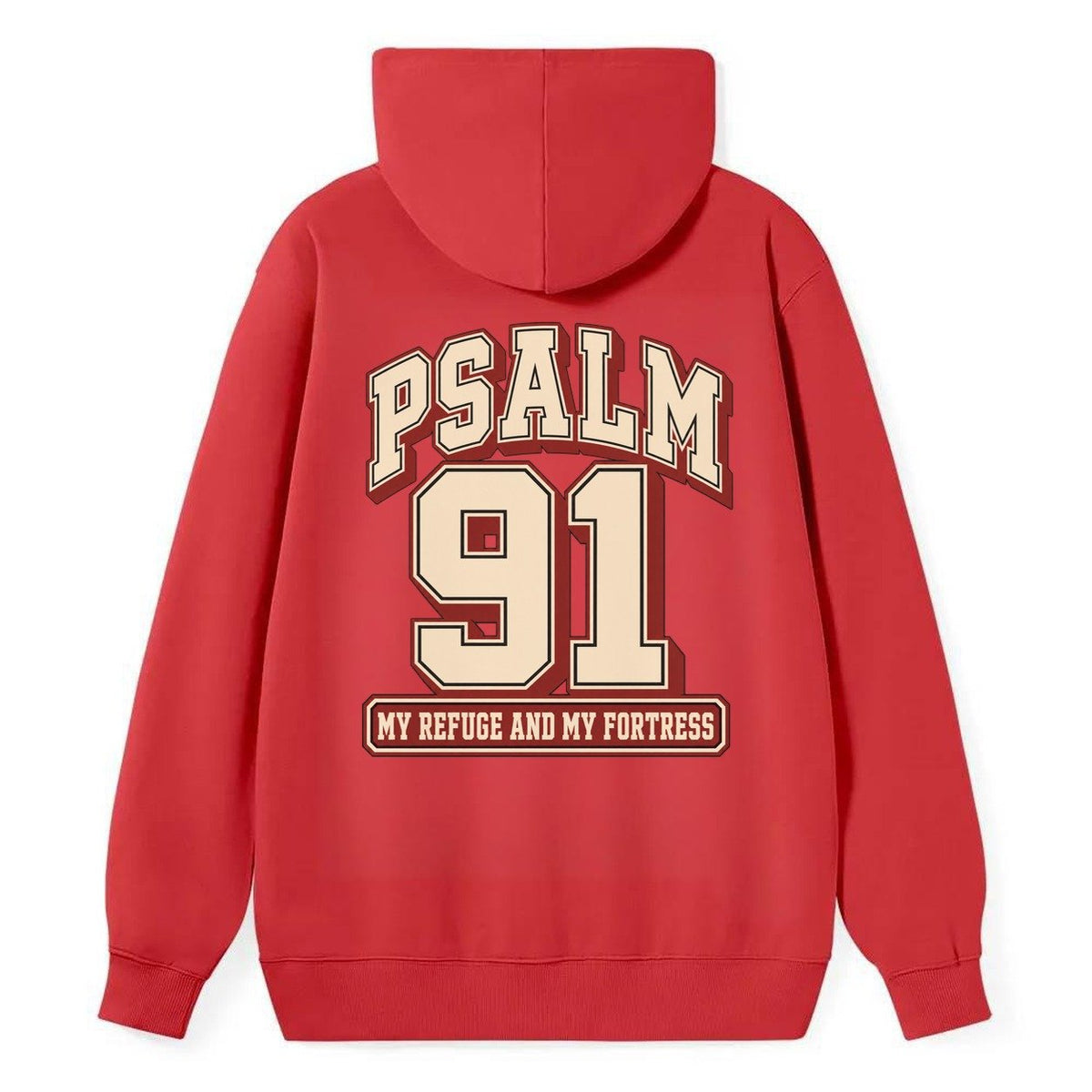 Psalm 91 Varsity Chapel Varsity Classic Pullover Hoodie – Red
