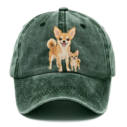 Chihuahua and Puppy Classic Cap – Forest Mist