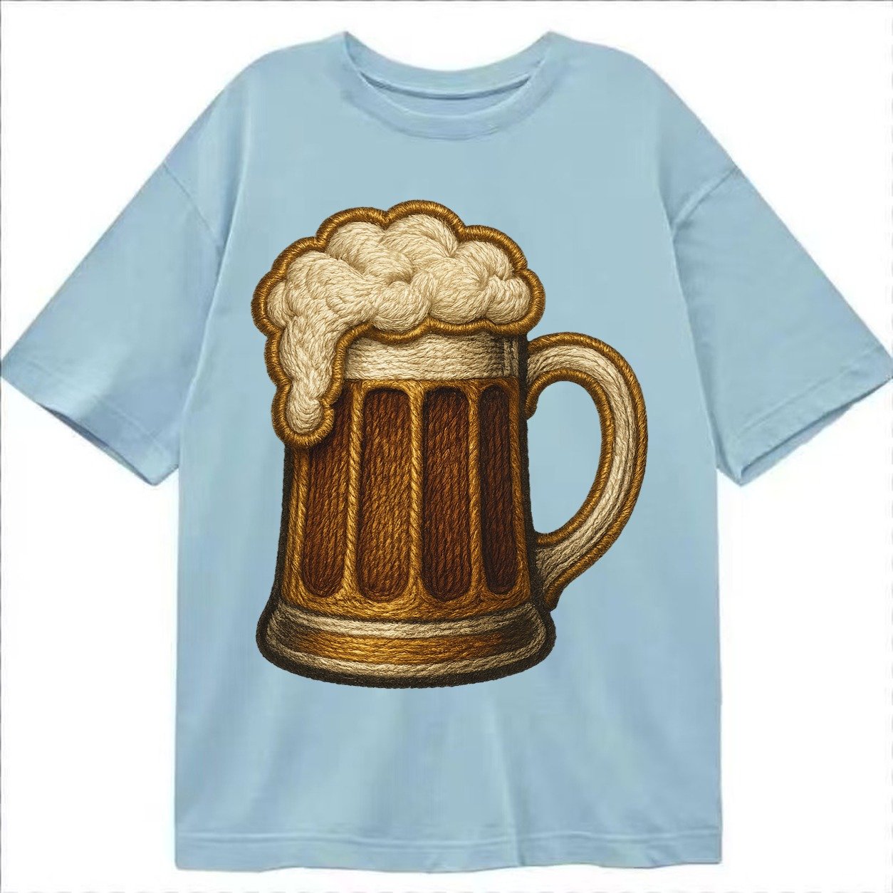 Beer Mug Frosted Mug With Foam Head Classic T-shirt – Light Blue