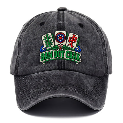 Bam Dot Crak Mahjong Game Night Classic Cap – Graphite