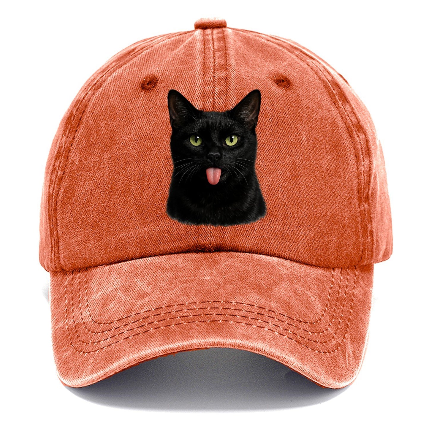 Premium Silly Black Cat Classic Cap – Terracotta Clay