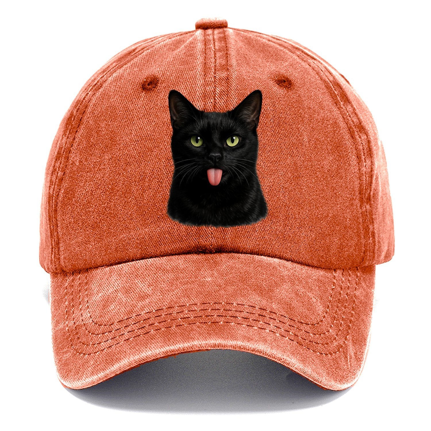 Premium Silly Black Cat Classic Cap – Terracotta Clay