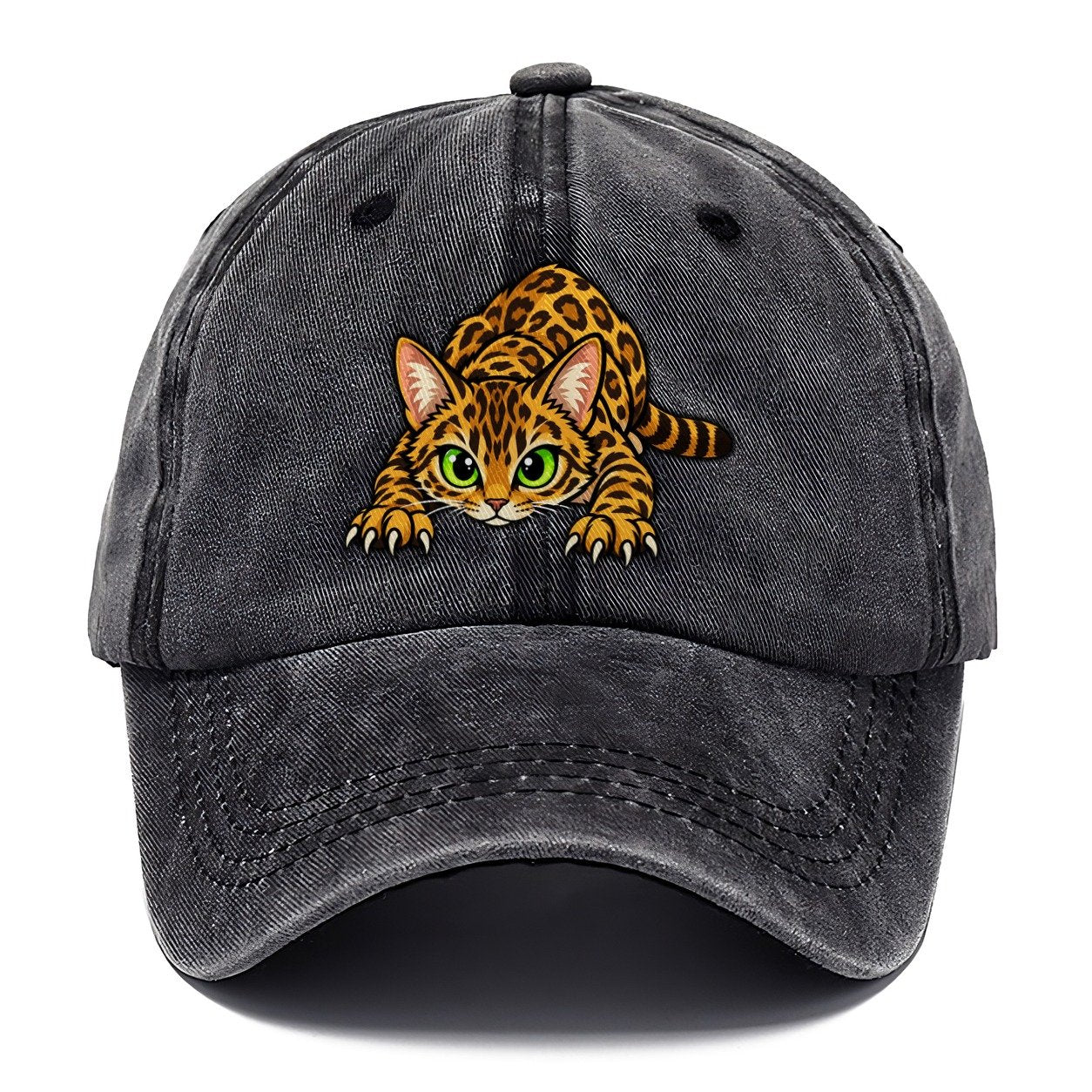 Bengal Crouching Peeking Cats Classic Cap – Graphite