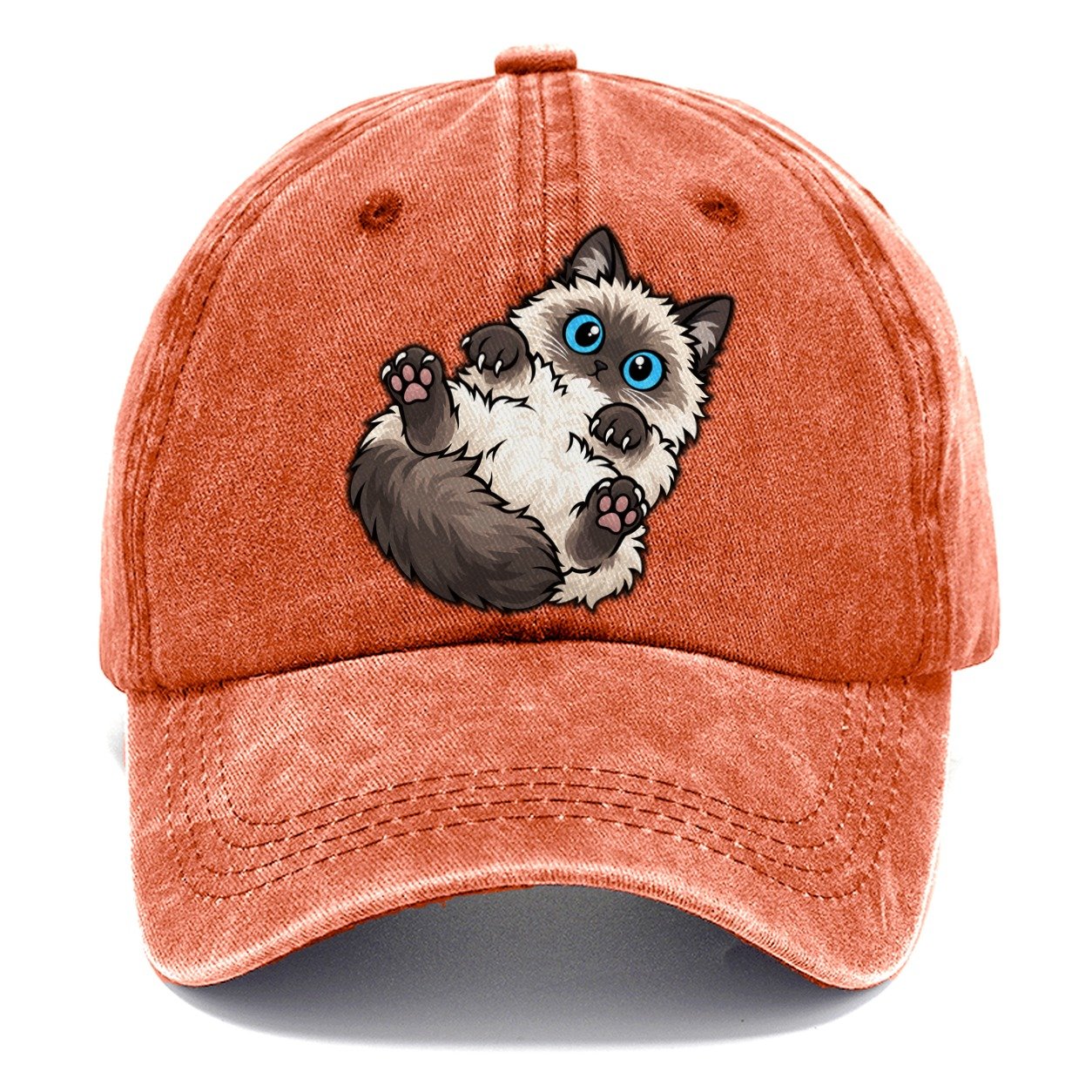 Ragdoll Flopped Peeking Cats Classic Cap – Terracotta Clay