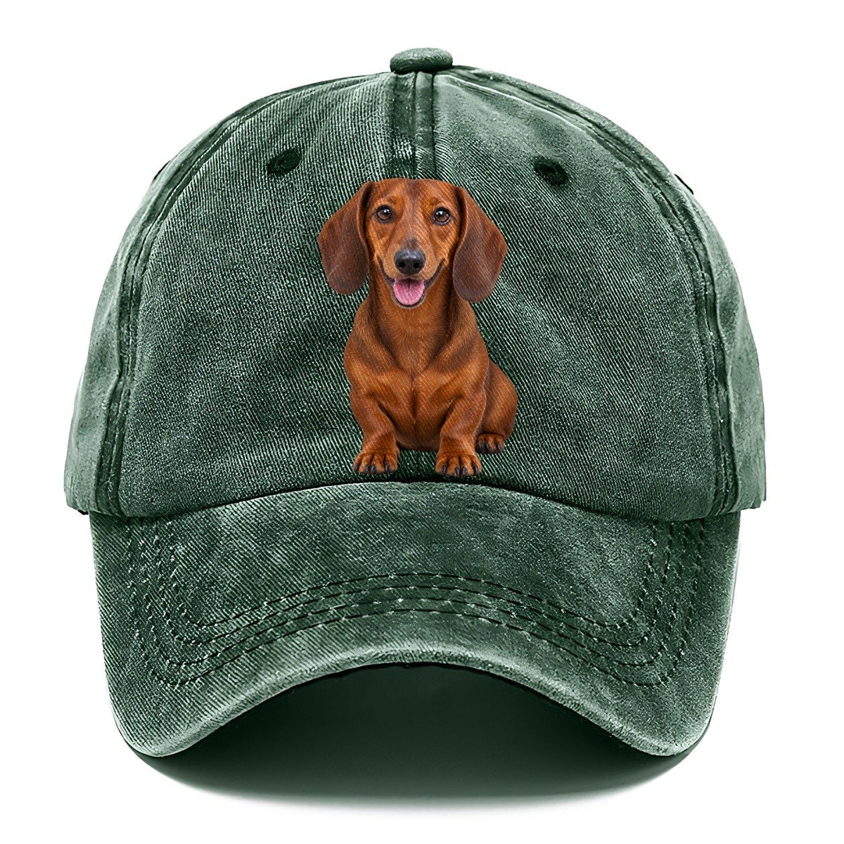 Dachshund Sitting Top Breeds Classic Cap – Forest Mist