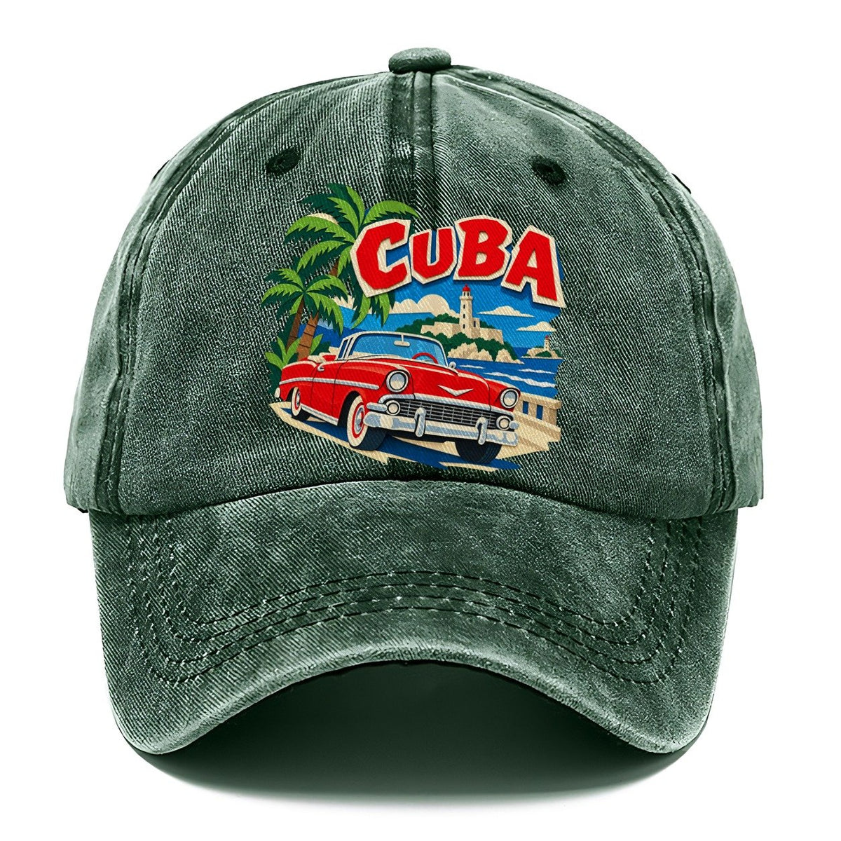 Cuba Cut-Paper Badge Classic Cap – Forest Mist