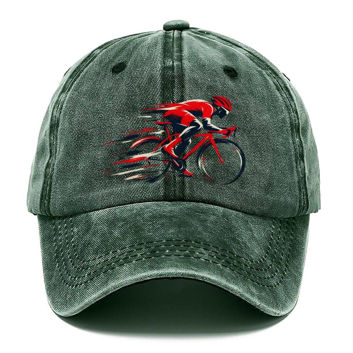Red Cyclist Speed Lines Classic Cap – Forest Mist