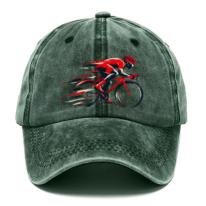 Red Cyclist Speed Lines Classic Cap – Forest Mist