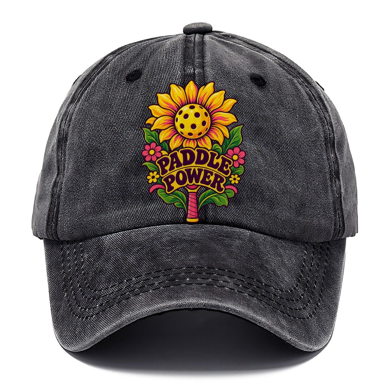Sunflower Paddle Power Pickleball Life Classic Cap – Graphite