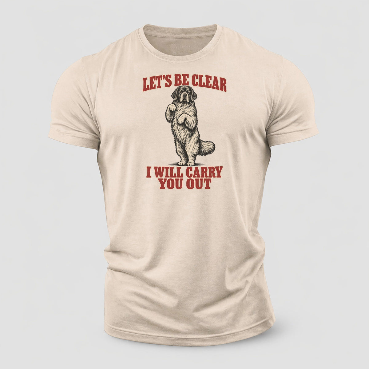 Newfoundland Dog Declarations Cotton T-Shirt – Sand