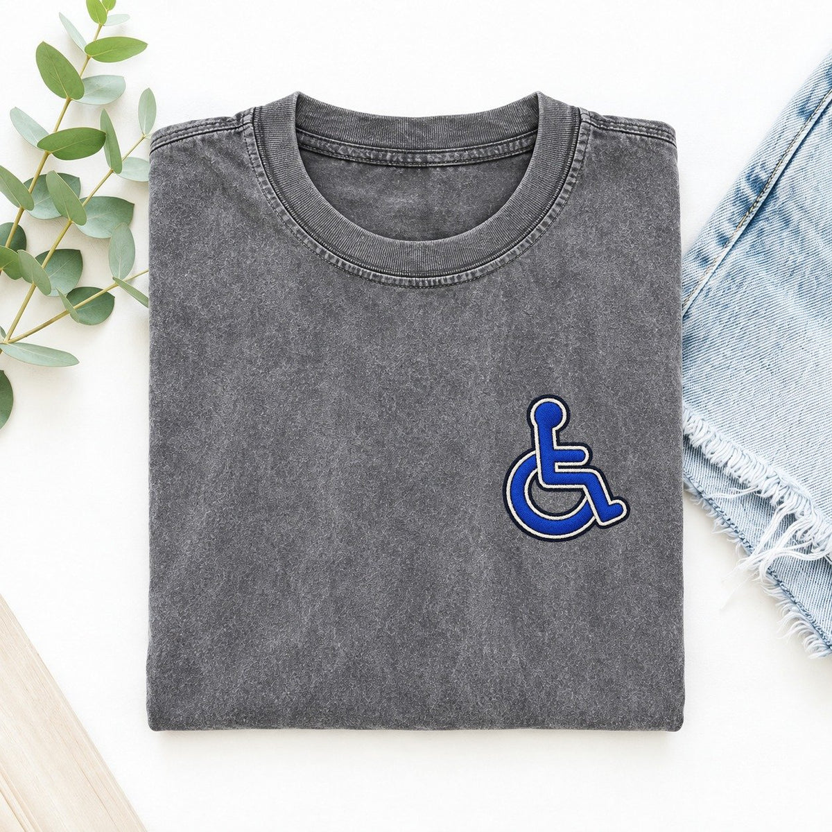 Wheelchair Access Left Chest Vintage T-shirt – Grey