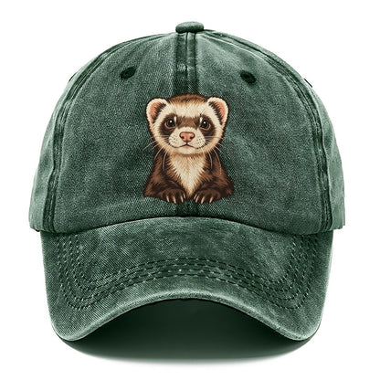 Ferret Mask Portrait Small Pet Logos Classic Cap – Forest Mist