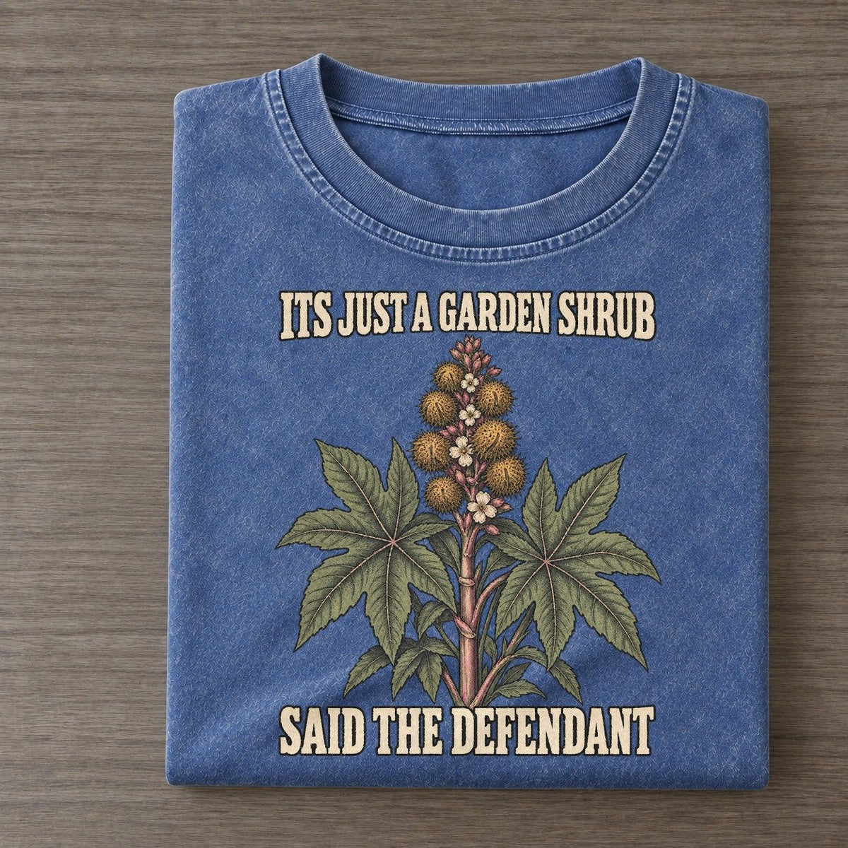 Said The Defendant Botanical Warnings Vintage T-shirt – Washed Blue