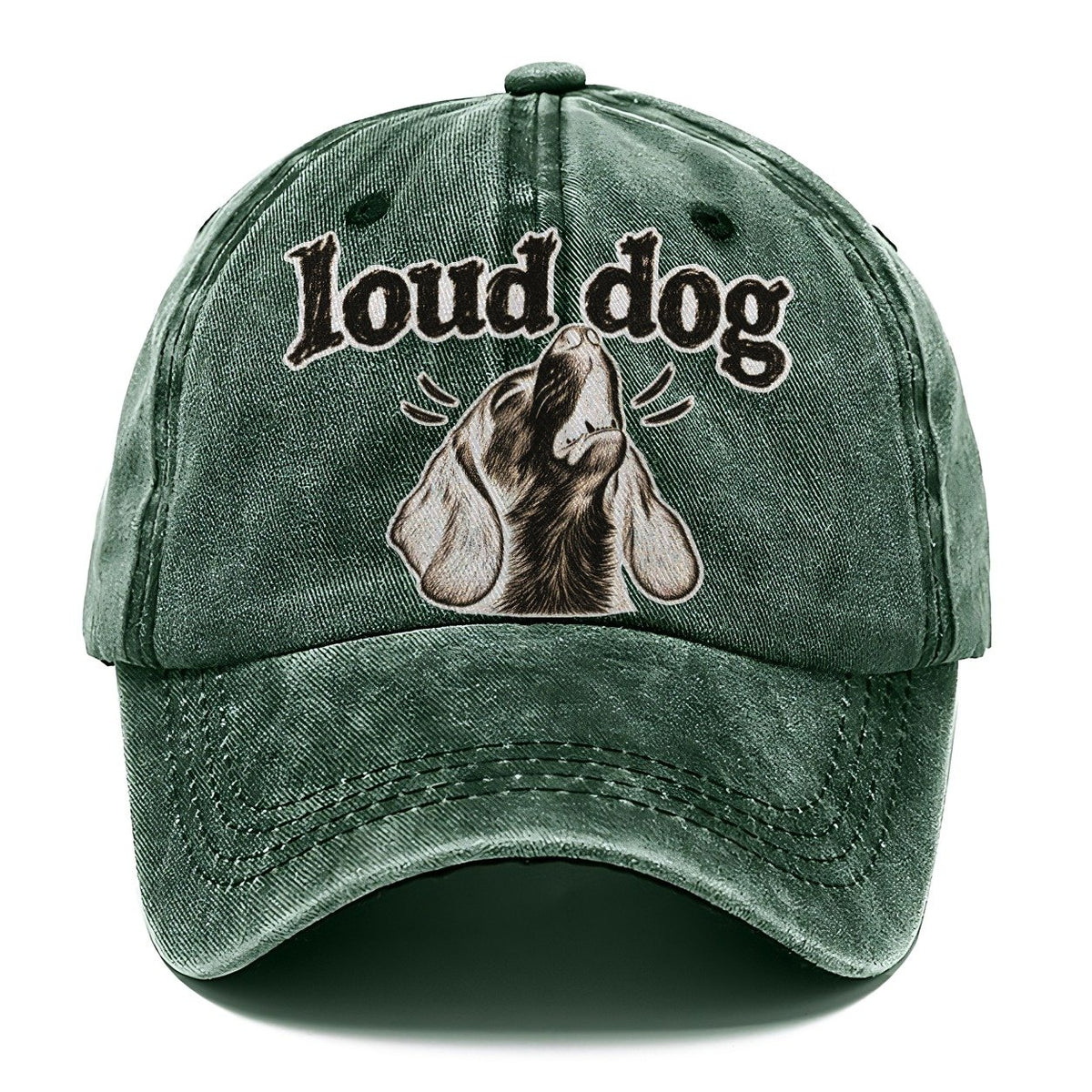 A Howling Beagle Head Tipped Back Bark For Me Classic Cap – Forest Mist