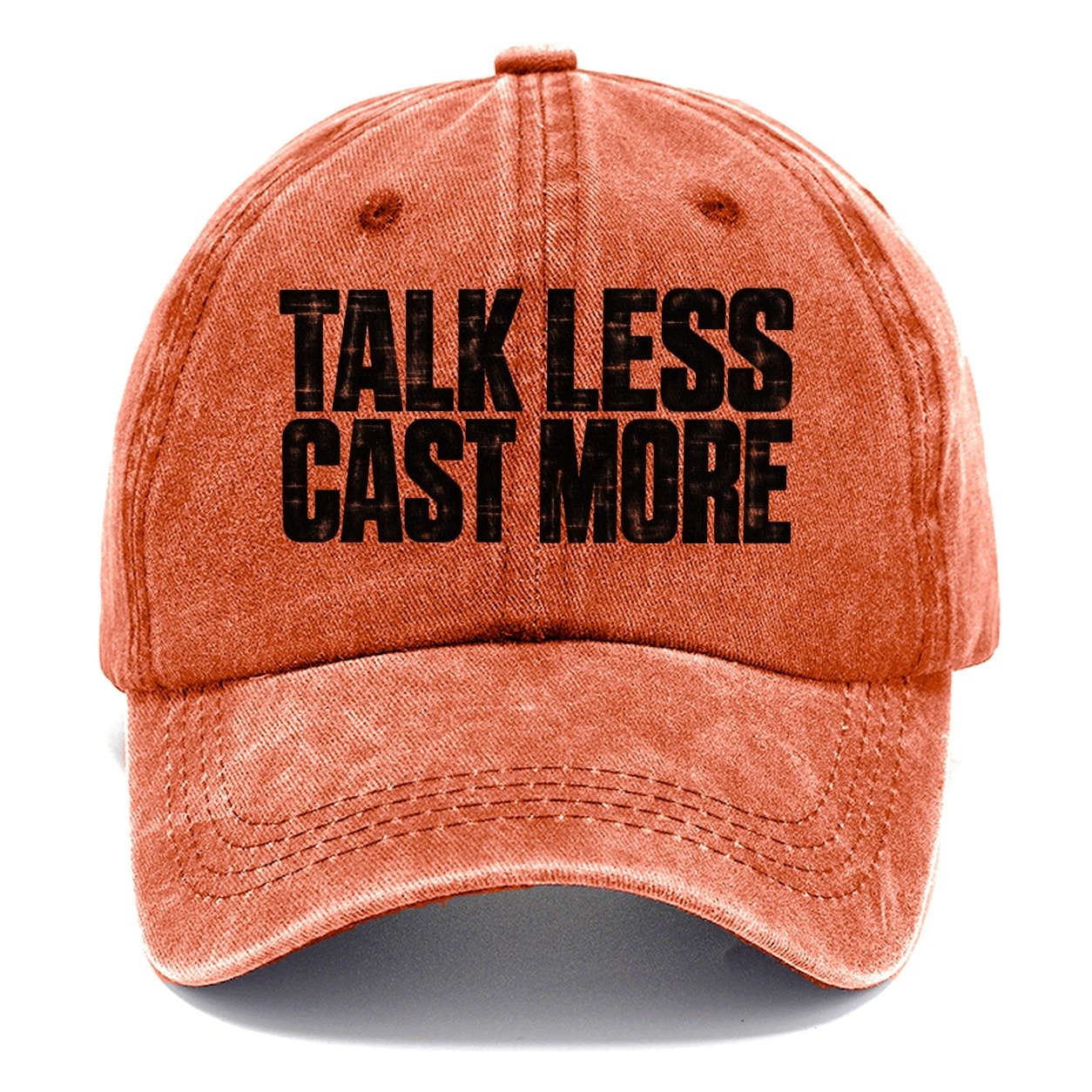 Talk Less Cast More Fishing Club Classic Cap – Terracotta Clay