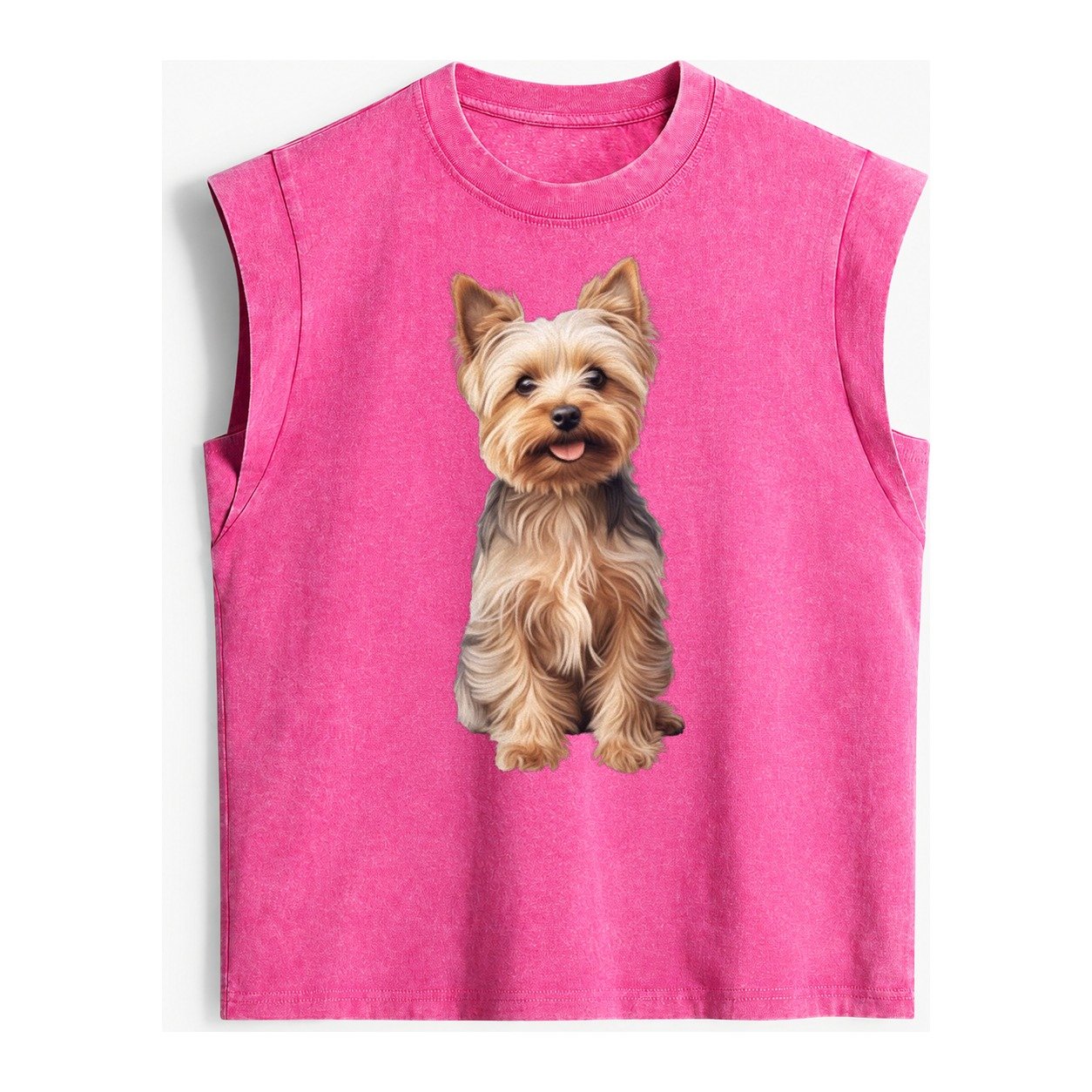 Yorkshire Terrier Dog Vintage Washed Tank – Pink
