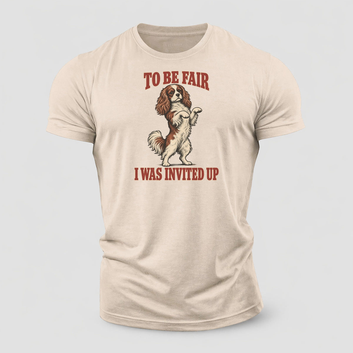 Cavalier King Charles Spaniel Dog Declarations Cotton T-Shirt – Sand