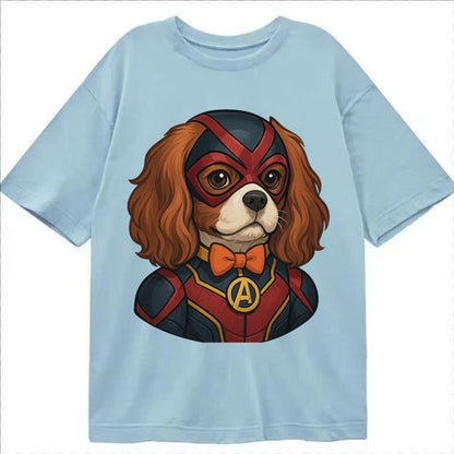 Cavalier King Charles Friendly Hero Sitting Sweet On Four Pa Classic T-shirt – Light Blue