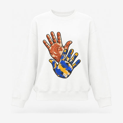 Clay And Color Hands Clay Color Makers Women's Crewneck Sweatshirt – White