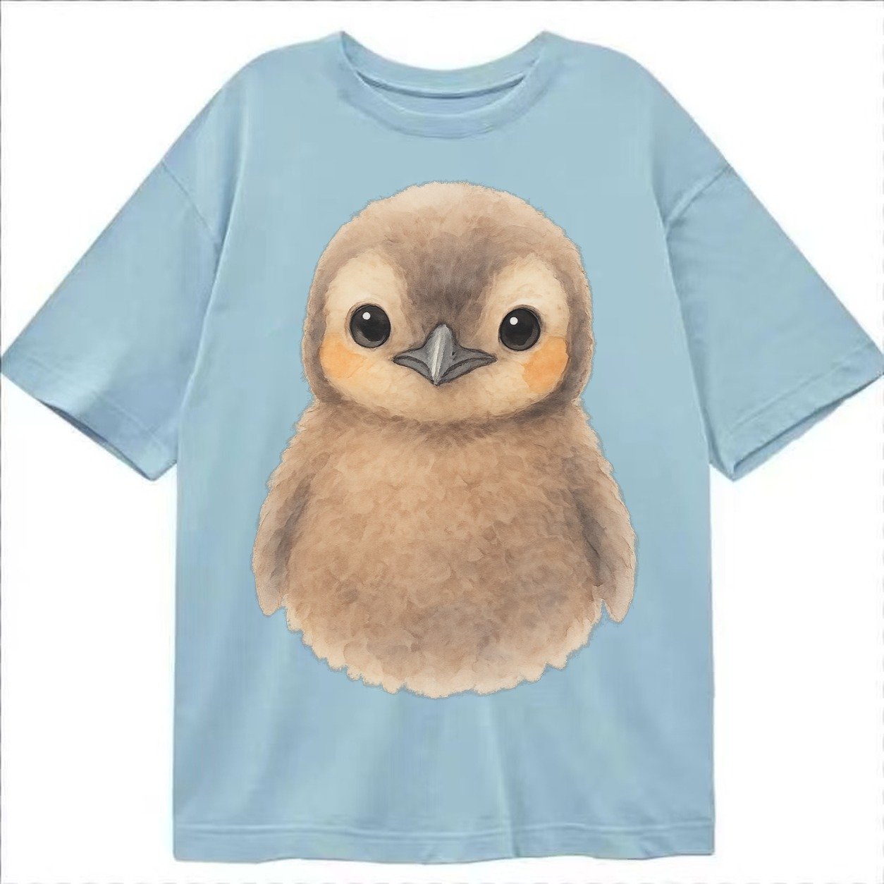 Baby King Penguin Orange Cheek Patches Fluffy Brown Large Ey Classic T-shirt – Light Blue