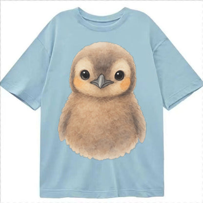 Baby King Penguin Orange Cheek Patches Fluffy Brown Large Ey Classic T-shirt – Light Blue