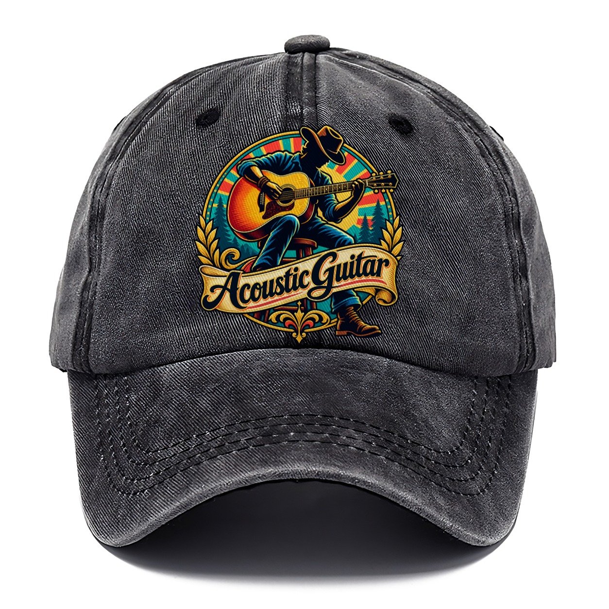 Acoustic Guitar Crest Music Instruments Classic Cap – Graphite