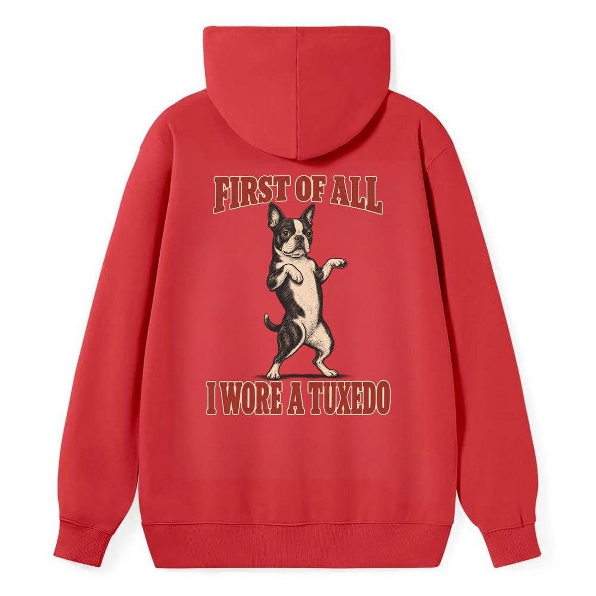 Boston Terrier Dog Declarations Classic Pullover Hoodie – Red