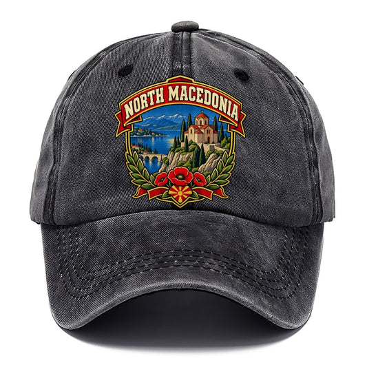 North Macedonia Retro Badge Country Logos Classic Cap – Graphite
