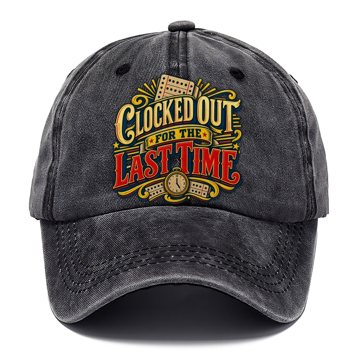 Clocked Out For The Last Time Retired Living Classic Cap – Graphite