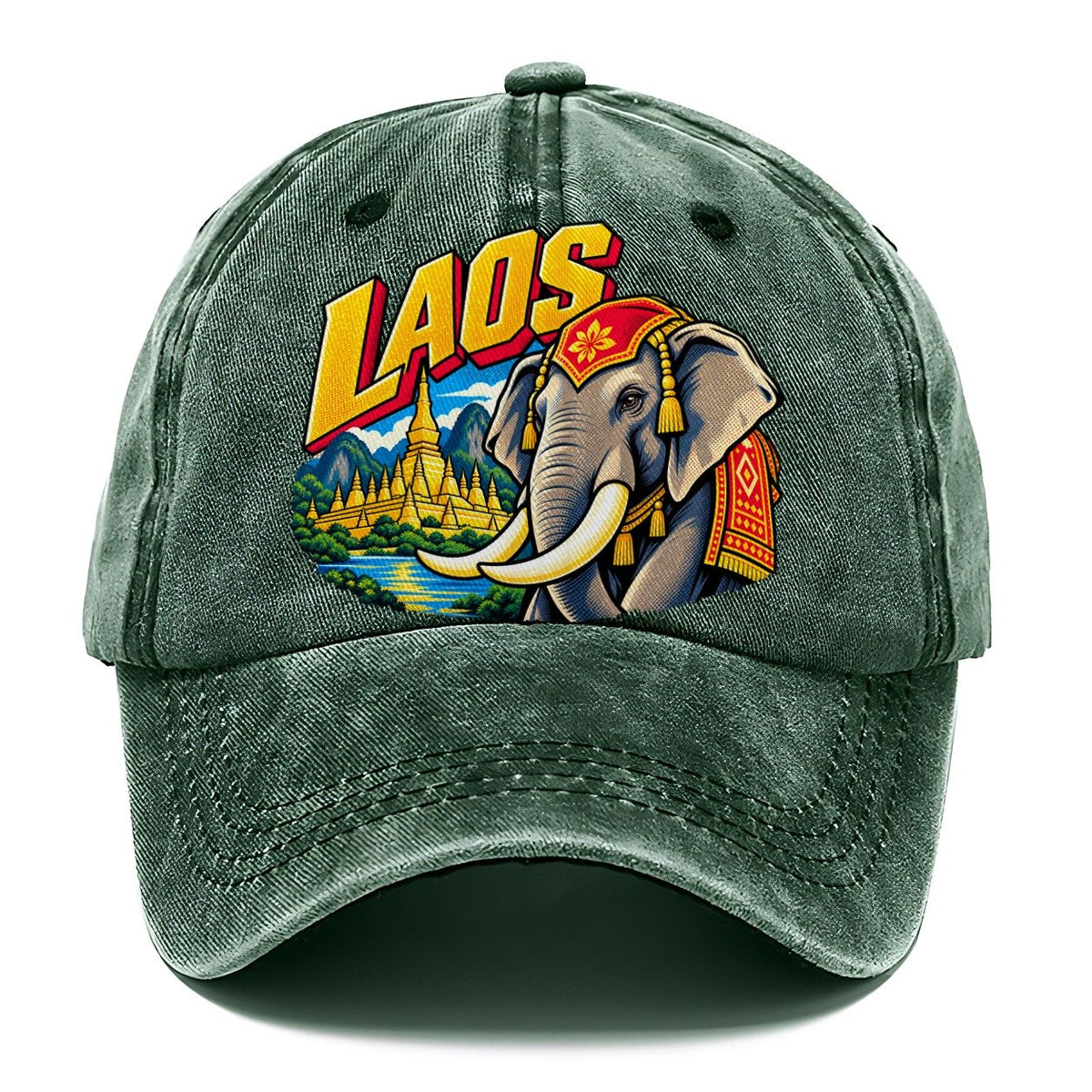 LAOS Elephant Temple Classic Cap – Forest Mist