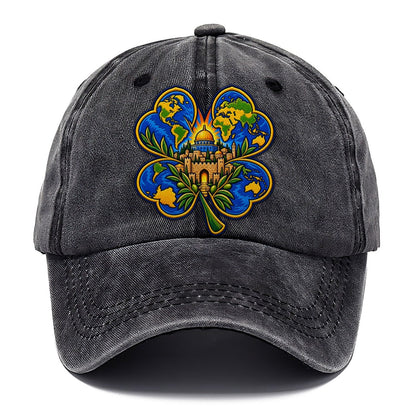 Clover Leaf World Map Jerusalem Classic Cap – Graphite