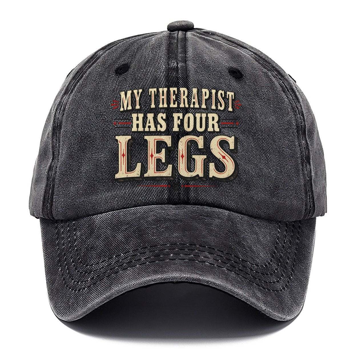 My Therapist Has Four Legs American Wit Classic Cap – Graphite