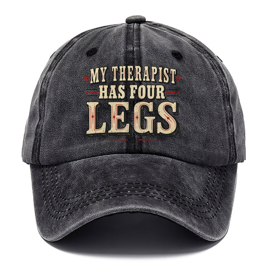 My Therapist Has Four Legs American Wit Classic Cap – Graphite