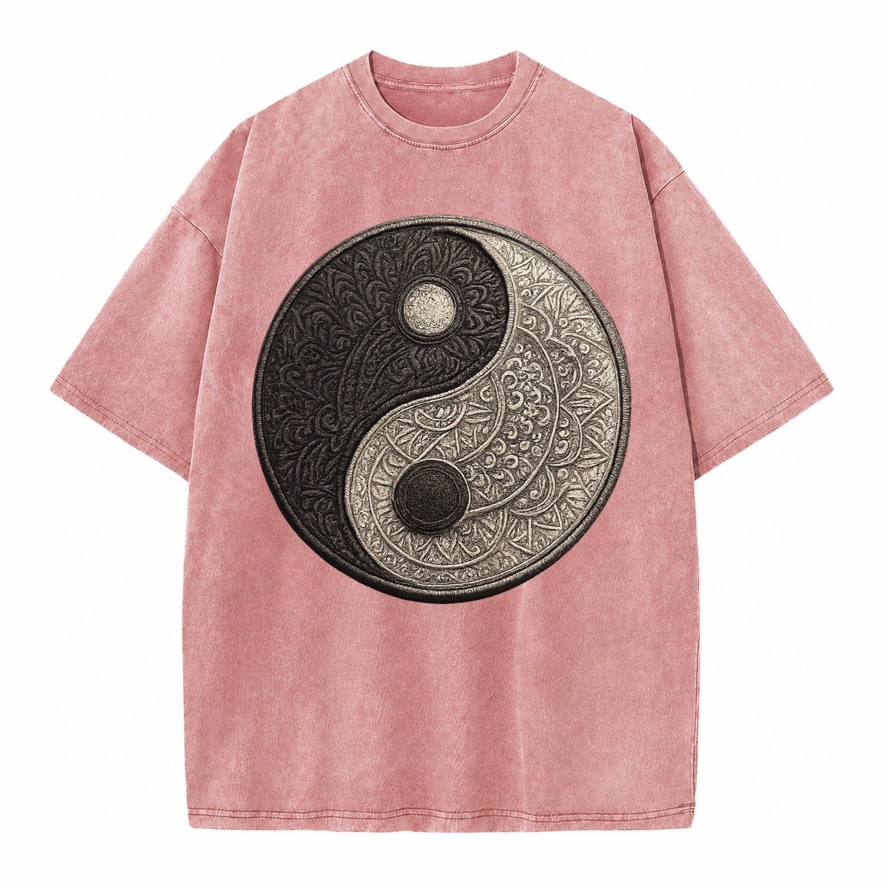 Mandala Yin Yang Vintage T-shirt – Dusty Rose