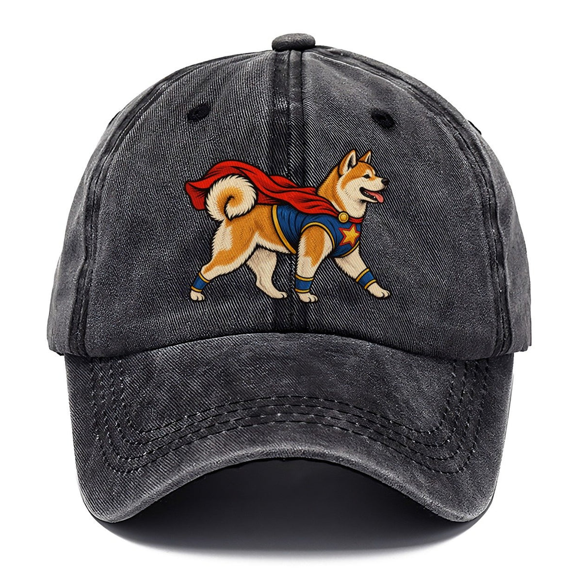 One Akita In Halloween Costume Superhero Costume With A Cape Halloween Dog Parade Classic Cap – Graphite
