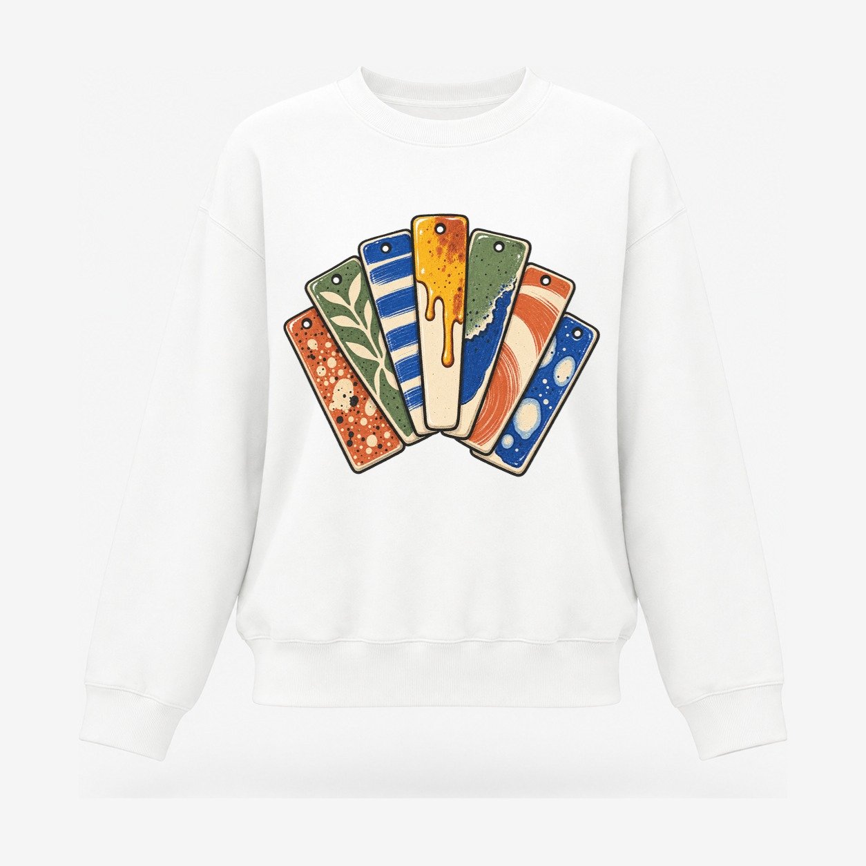 Glaze Test Fan Clay Color Makers Women's Crewneck Sweatshirt – White