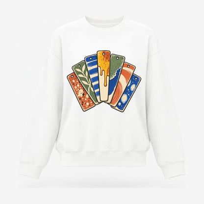 Glaze Test Fan Clay Color Makers Women's Crewneck Sweatshirt – White
