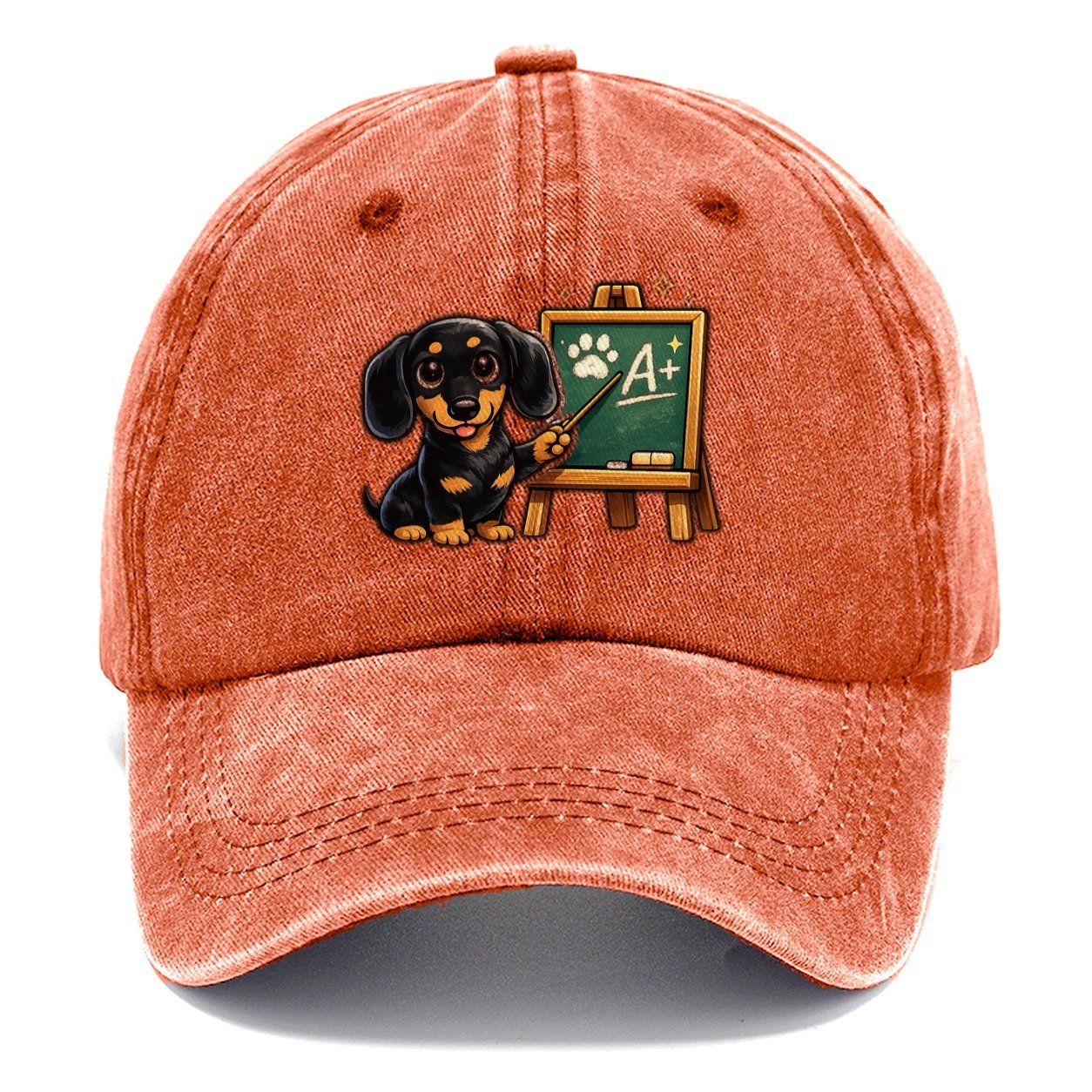 Dachshund Teacher Chalkboard Classic Cap – Terracotta Clay