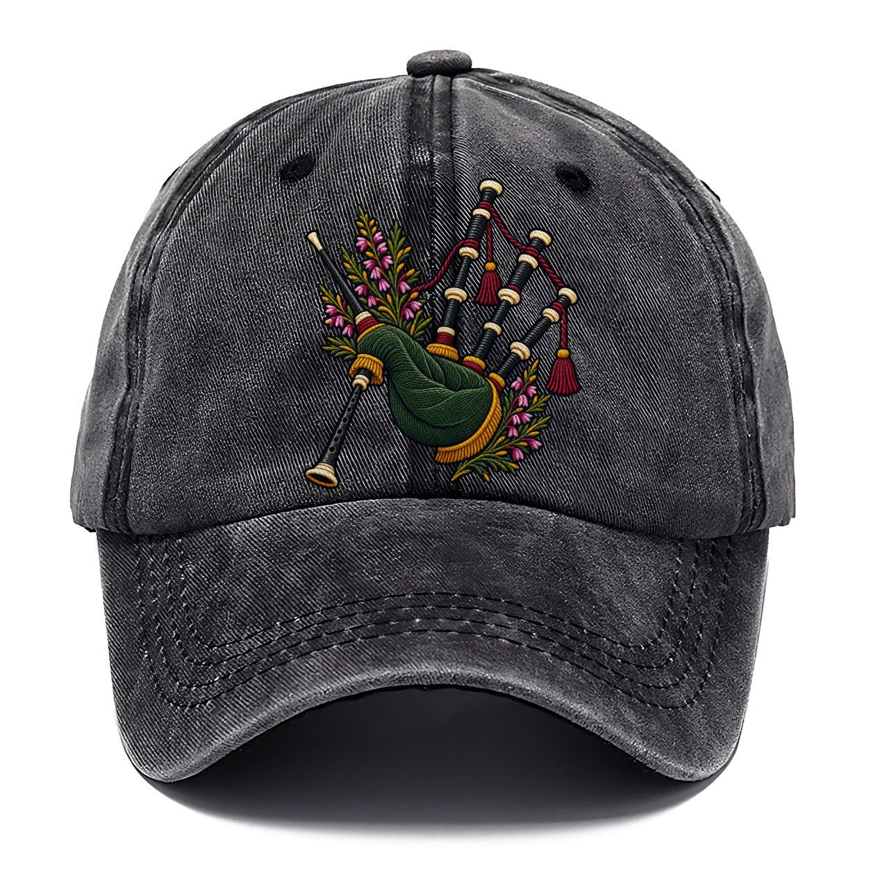 Scottish Bagpipes And Heather Uk Culture Heritage Classic Cap – Graphite