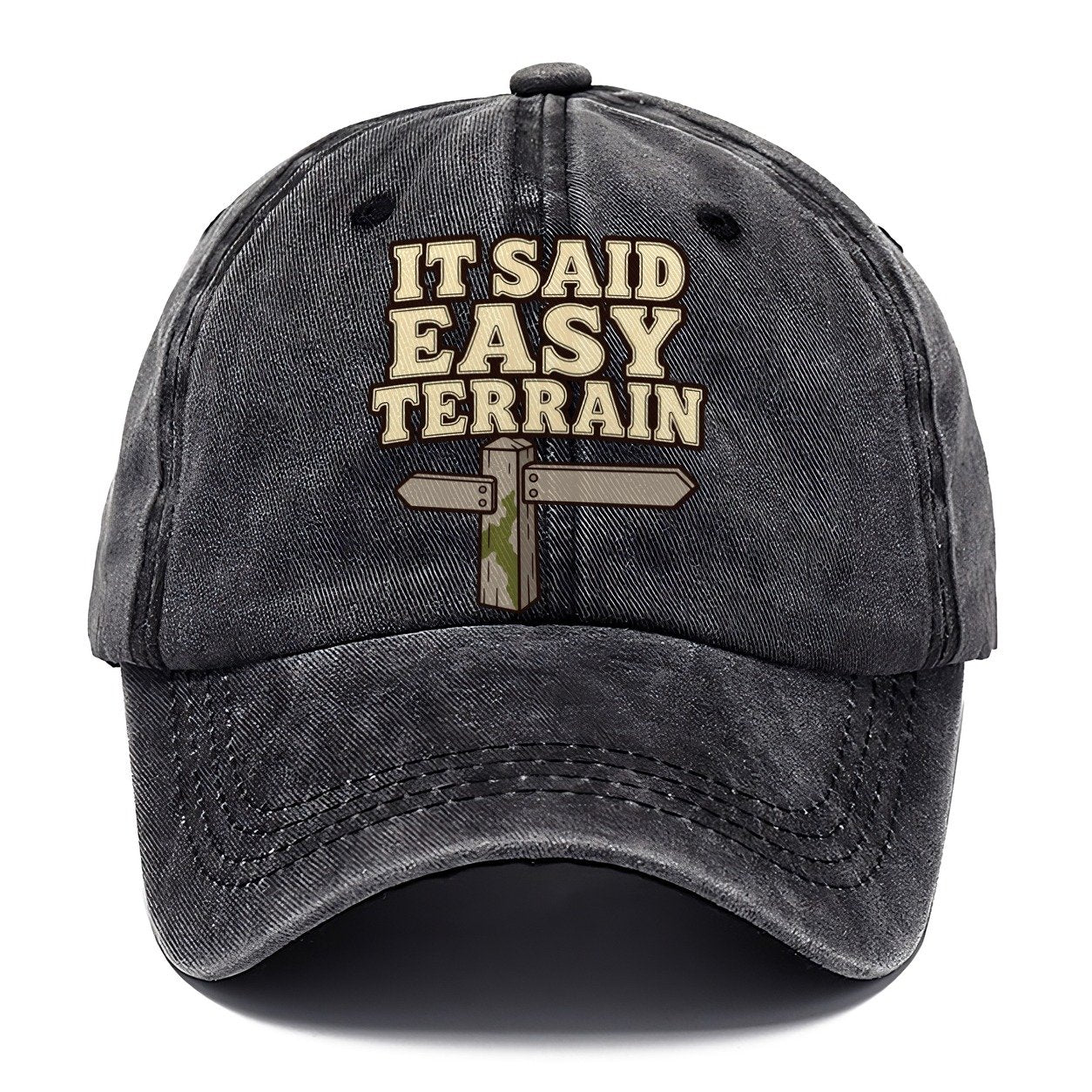 It Said Easy Terrain Geocaching Classic Cap – Graphite