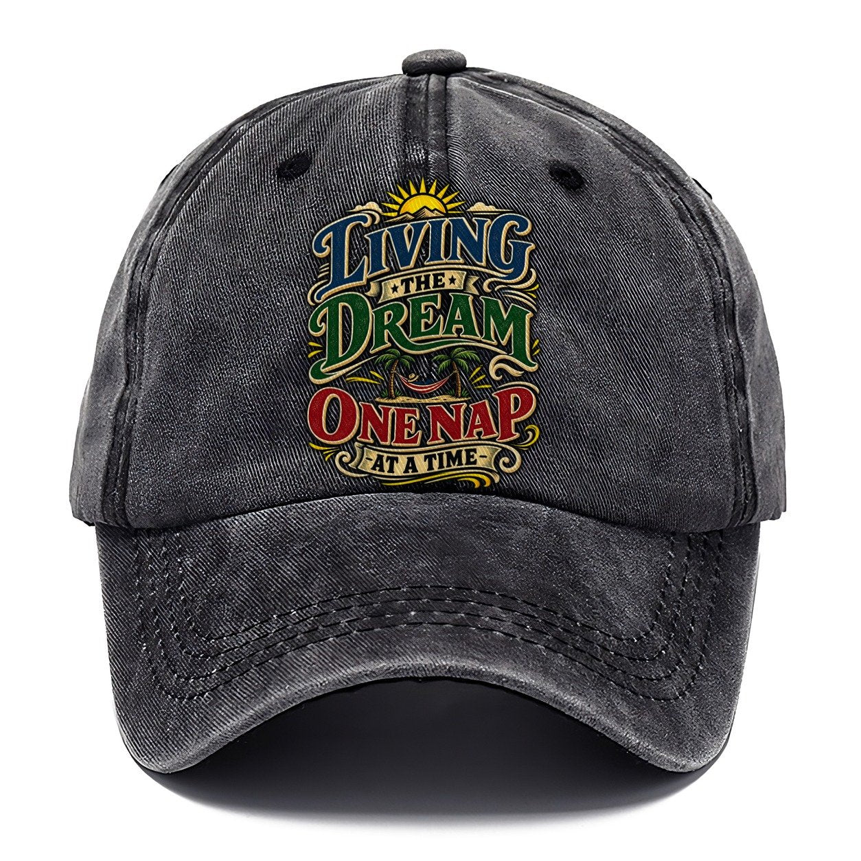 Living The Dream One Nap At A Time Retired Living Classic Cap – Graphite