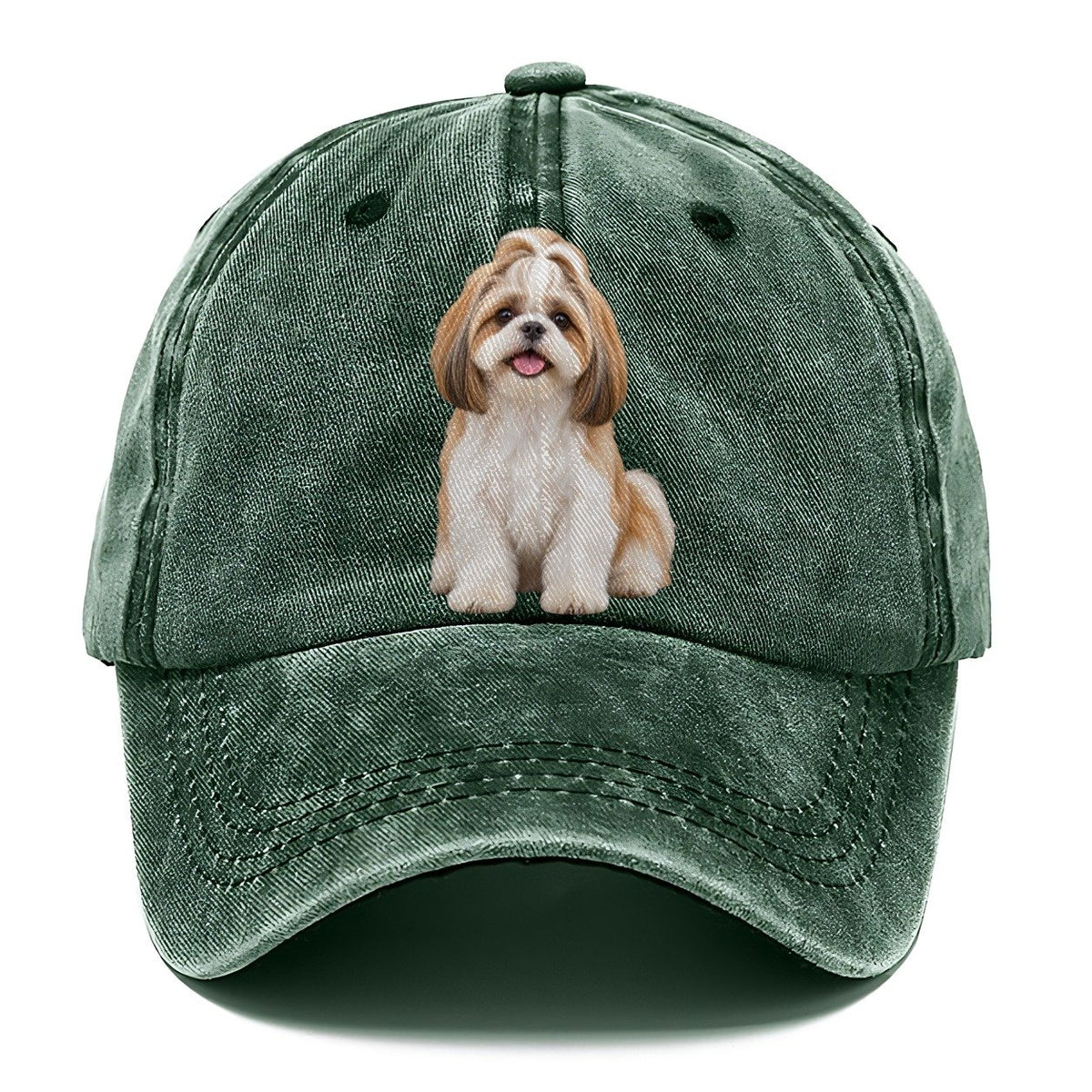 Shih Tzu Sitting Upright Top Breeds Classic Cap – Forest Mist