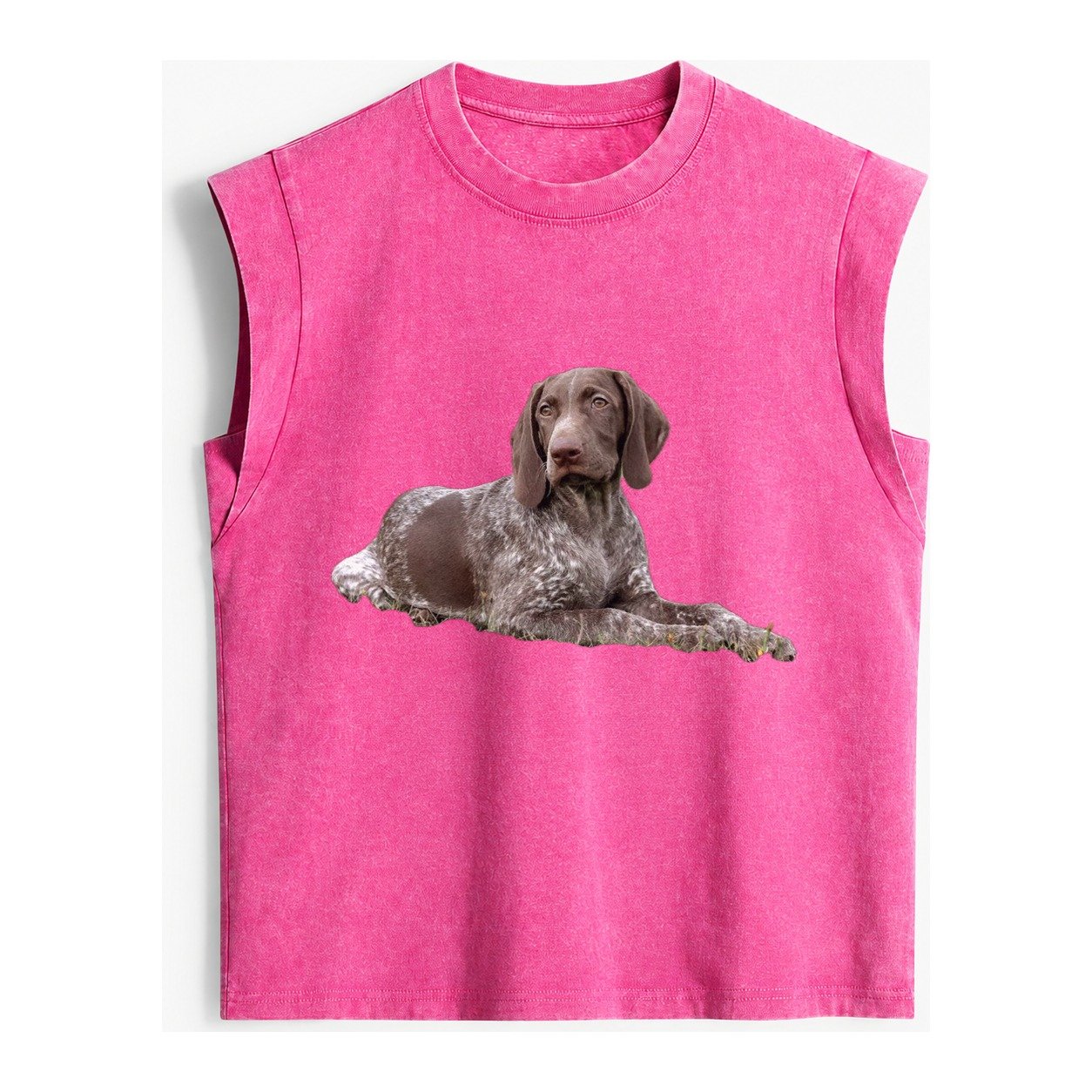 German Shorthaired Pointer 2 Vintage Washed Tank – Pink